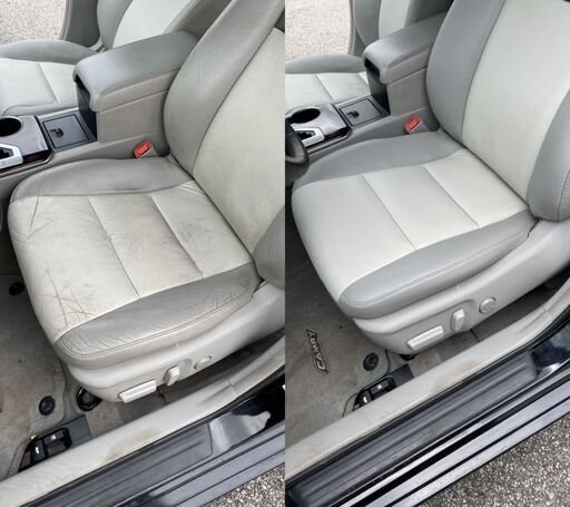 rénovation siège de voiture en cuir